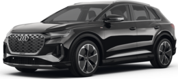 2025 Audi Q4 e-tron front-facing, side angle cropped car colored image