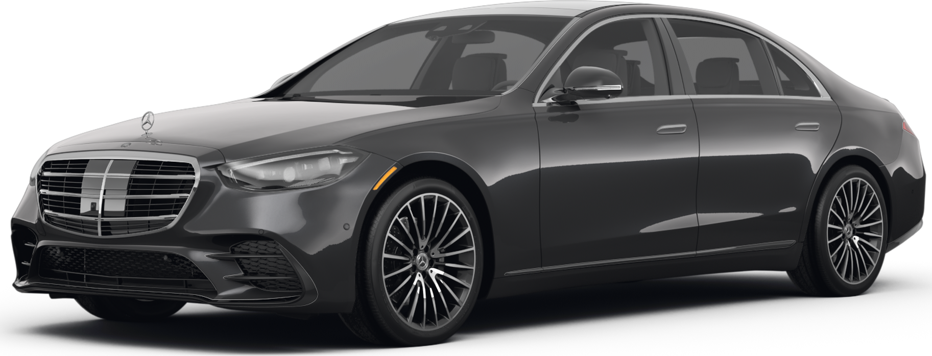 2025 Mercedes-Benz S-Class front-facing, side angle cropped car colored image