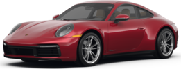 2025 Porsche 911 front-facing, side angle cropped car colored image