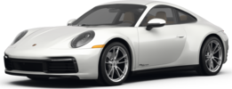2025 Porsche 911 front-facing, side angle cropped car colored image
