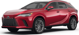 2025 Lexus RX front-facing, side angle cropped car colored image