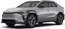 2025 Toyota bZ4X front-facing, side angle cropped car colored image