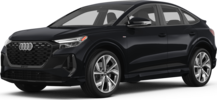2025 Audi Q4 Sportback e-tron front-facing, side angle cropped car colored image