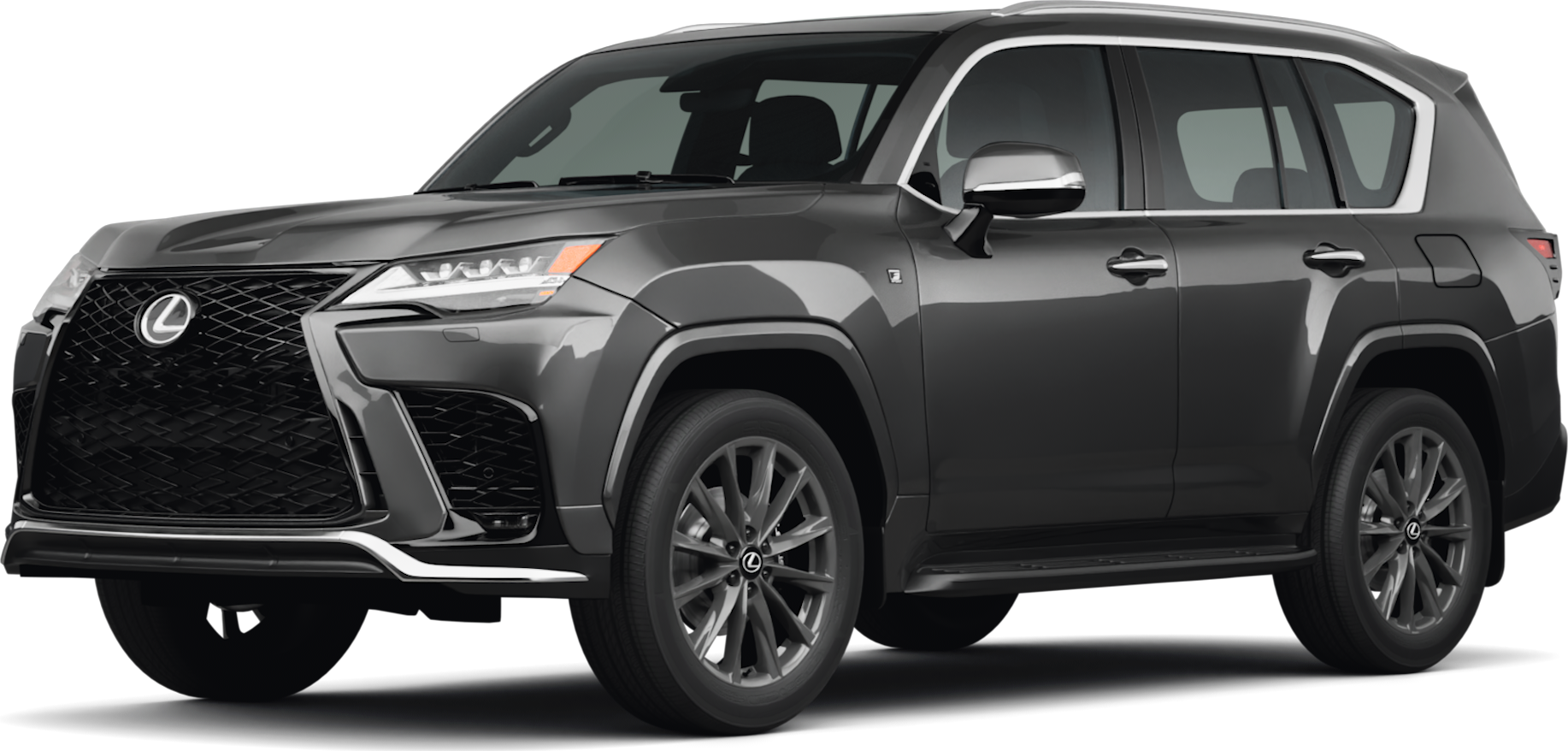 2025 Lexus LX front-facing, side angle cropped car colored image