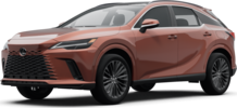 2025 Lexus RX front-facing, side angle cropped car colored image