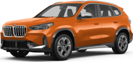 2025 BMW X1 front-facing, side angle cropped car colored image