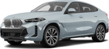 2025 BMW X6 front-facing, side angle cropped car colored image