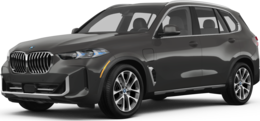 2025 BMW X5 front-facing, side angle cropped car colored image