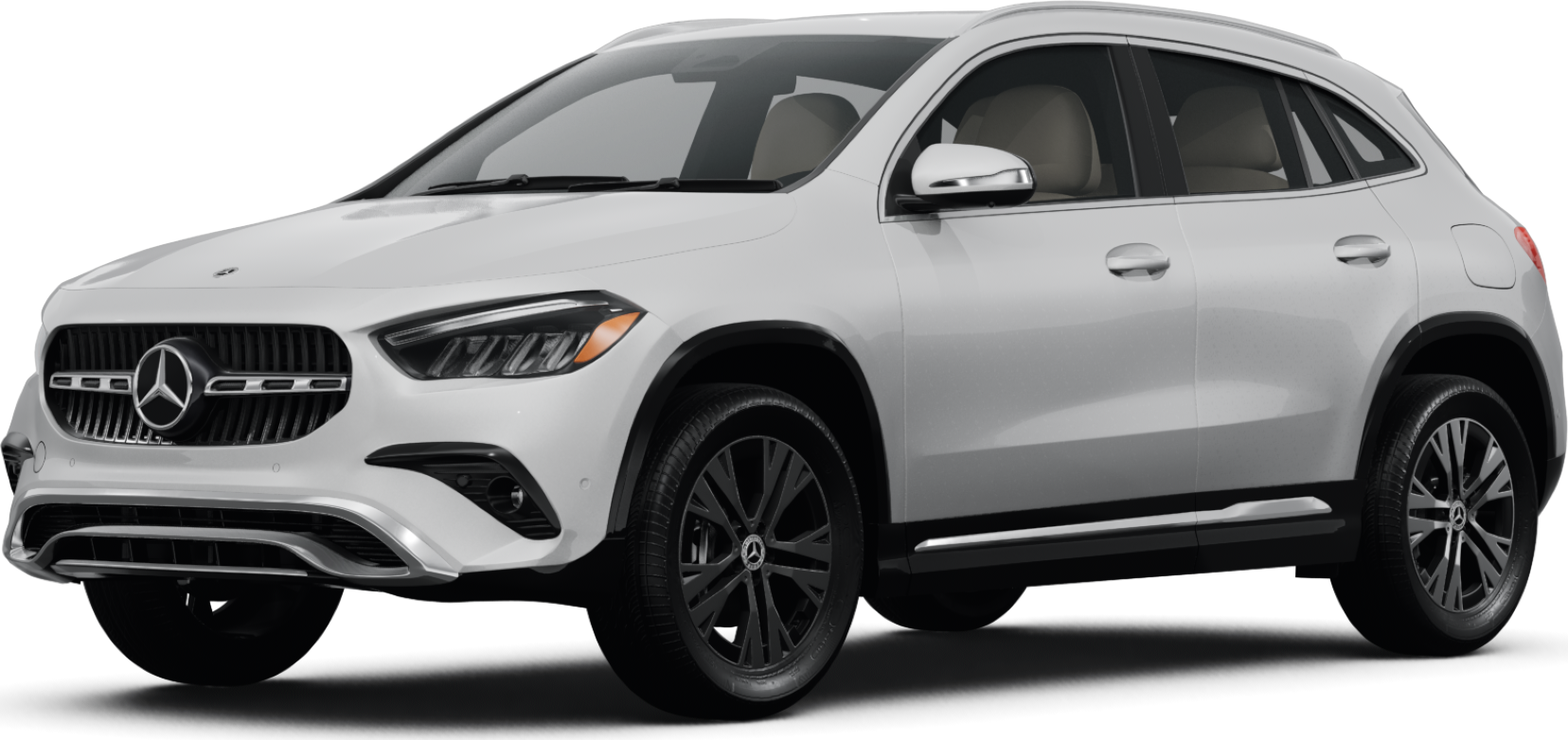 2025 Mercedes-Benz GLA front-facing, side angle cropped car colored image