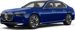 2026 BMW i7 front-facing, side angle cropped car colored image