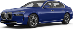 2026 BMW i7 front-facing, side angle cropped car colored image
