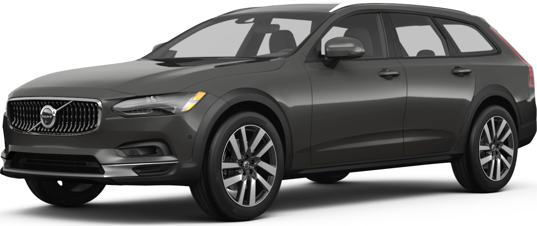 2026 Volvo V90 front-facing, side angle cropped car colored image