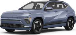 2025 Hyundai Kona Electric front-facing, side angle cropped car colored image