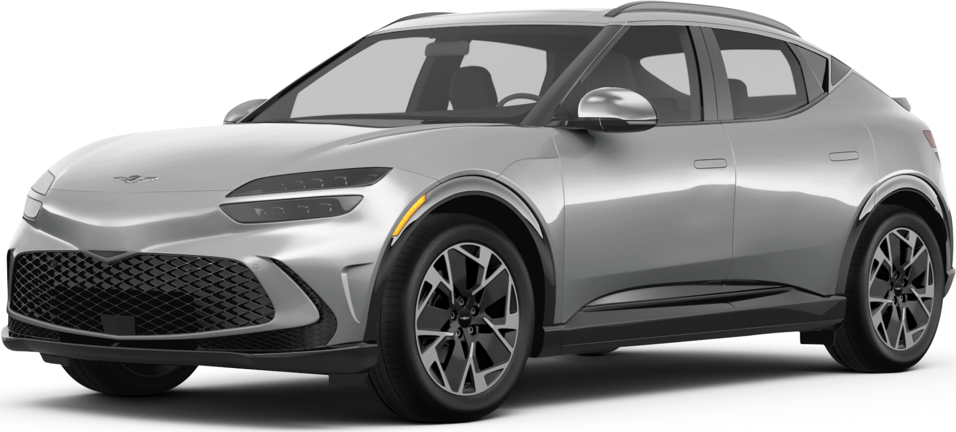 2025 Genesis GV60 front-facing, side angle cropped car colored image