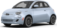 2025 FIAT 500e front-facing, side angle cropped car colored image