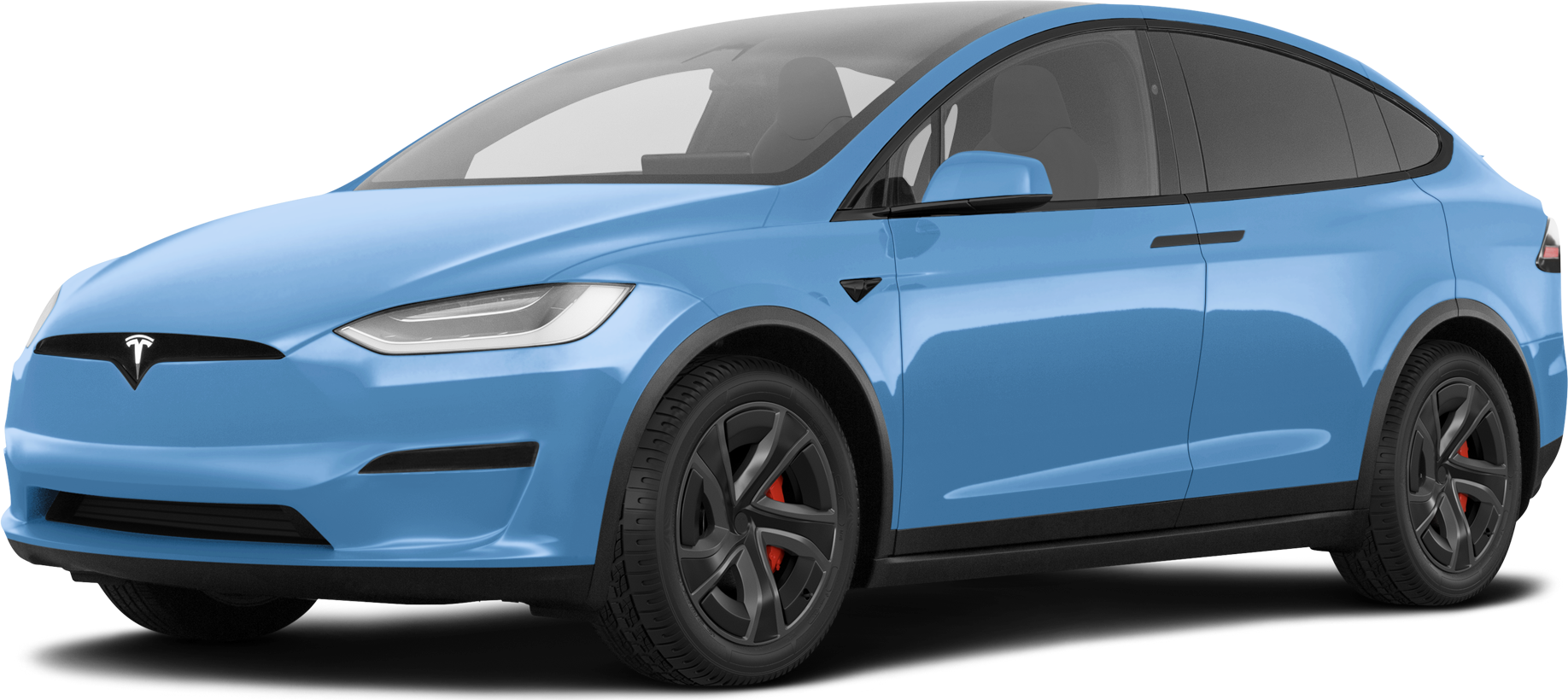 2026 Tesla Model X front-facing, side angle cropped car colored image