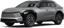 2026 Toyota bZ front-facing, side angle cropped car colored image