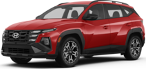 2026 Hyundai Tucson front-facing, side angle cropped car colored image