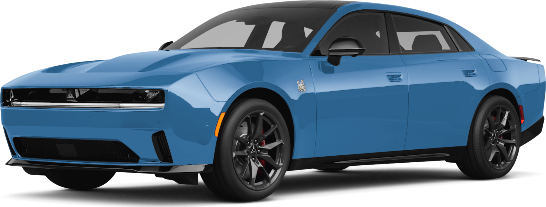 2026 Dodge Charger Daytona front-facing, side angle cropped car colored image