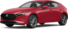 2026 MAZDA MAZDA3 front-facing, side angle cropped car colored image