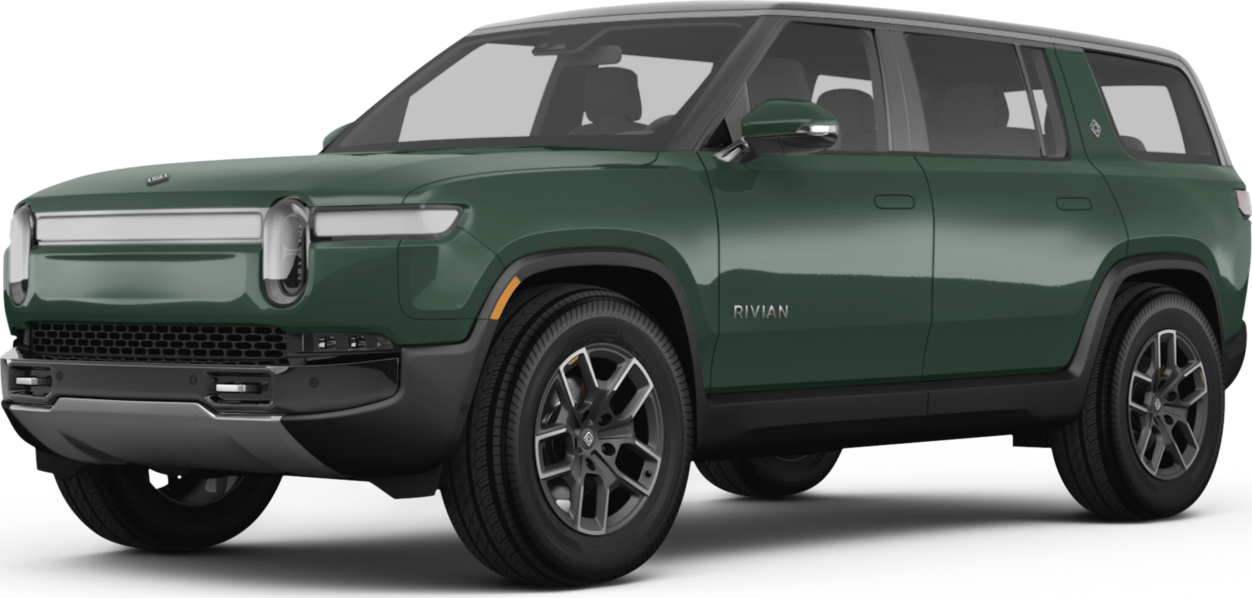 2026 Rivian R1S front-facing, side angle cropped car colored image