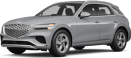 2026 Genesis GV70 front-facing, side angle cropped car colored image