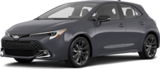 2027 Toyota Corolla Hatchback front-facing, side angle cropped car colored image