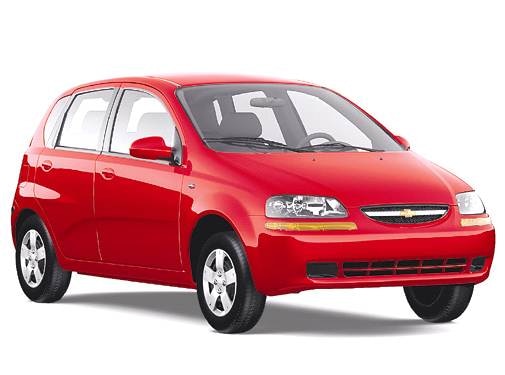 2009 Chevrolet Aveo LT in Blue - Drivers Side Profile Stock Photo