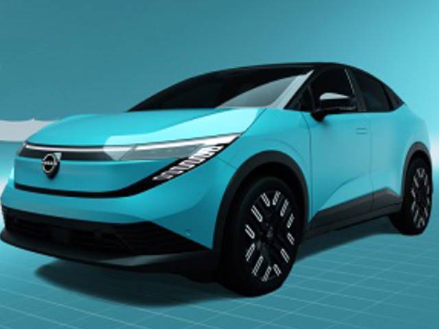2026 Nissan LEAF front-facing, side angle cropped car colored image