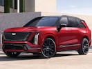 2027 Cadillac VISTIQ front-facing, side angle cropped car colored image